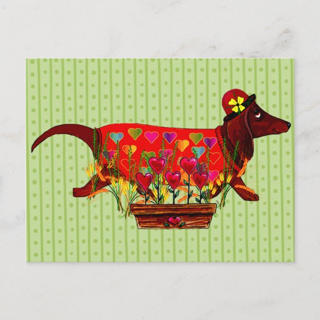 Valentine Weiner Hund Helg Vykort (Framsida)
