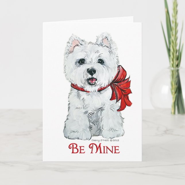 Valentine Westie - BE MIne Helgkort (Framsida)