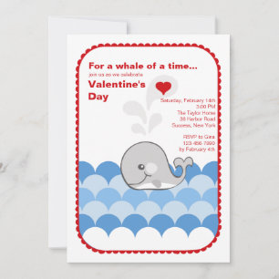 Valentine Whale-inbjudan Inbjudningar