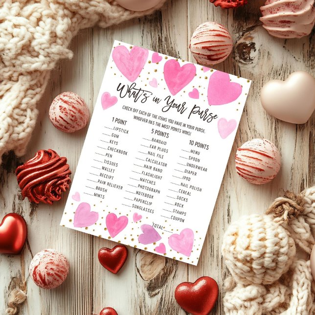 Valentine what on your purse baby shower game card (Skapare uppladdad)