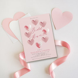 Valentine Whimsical Heart Dusty Rosa Möhippa Inbjudningar