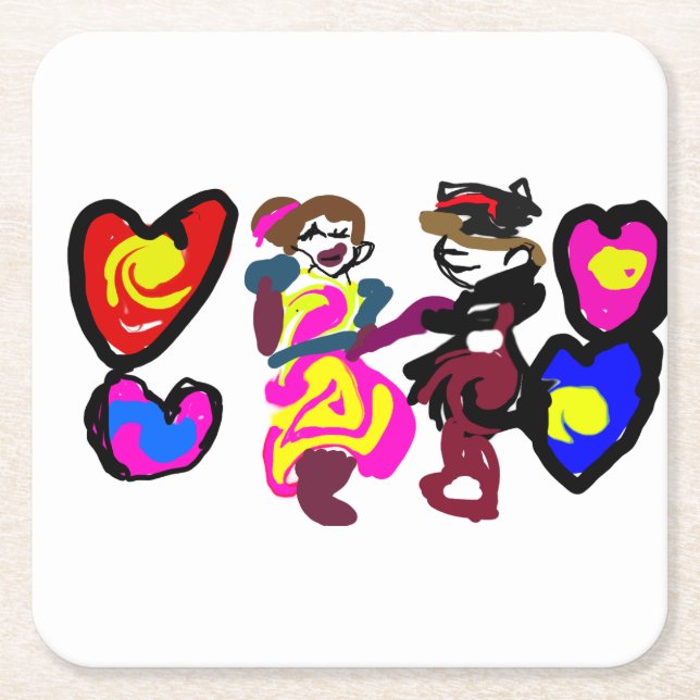 Valentine win love underlägg papper kvadrat (Framsidan)