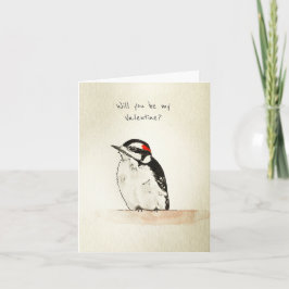 Valentine Woodpecker-mappat anteckningskort
