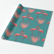 Valentine Wrapping Papper - Flamingo- Retro