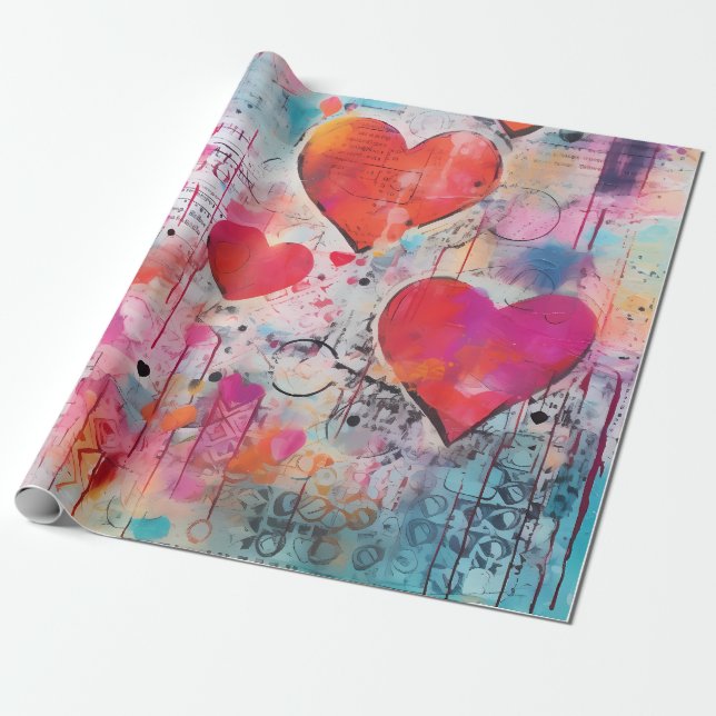Valentine Wrapping Papper Presentpapper (Utrullad)