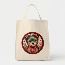 Valentine Yorkie be min återanvändbara Matkasse Tygkasse