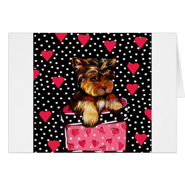 VALENTINE YORKIE HÄLSNINGSKORT (Framsidan Horizontal)