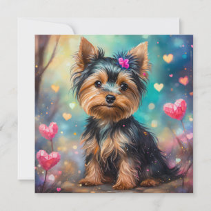 Valentine Yorkie Julkort
