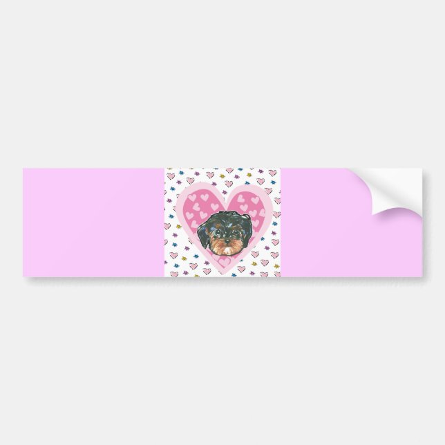 Valentine Yorkie Poo Bildekal (Framsidan)