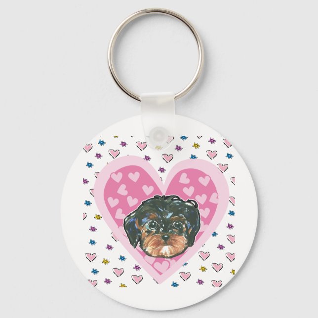 Valentine Yorkie Poo Nyckelring (Framsida)