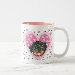 Valentine Yorkie Poo Två-Tonad Mugg