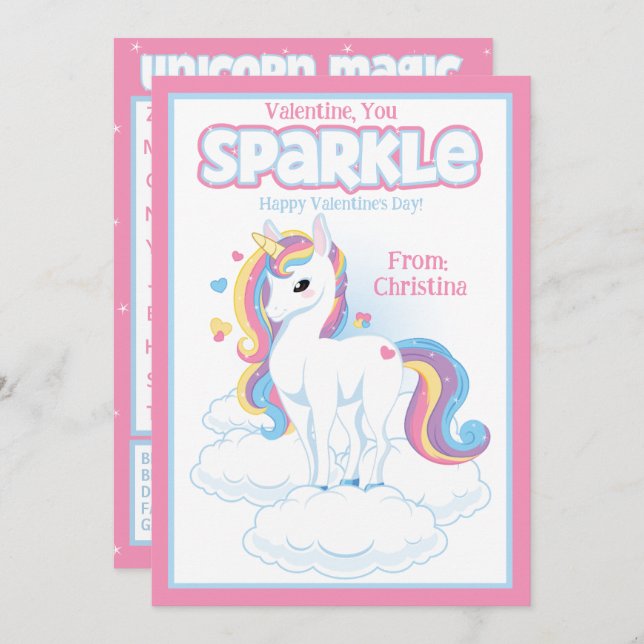 Valentine You Gnistra Classroom Valentine Day Inbjudningar (Fram/baksida)