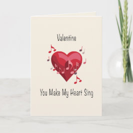 Valentine You Make My Heart Sing Folded Card Helgkort