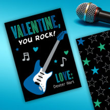 Valentine You Rock Blå Gitarr Kids Alla Hjärtans D