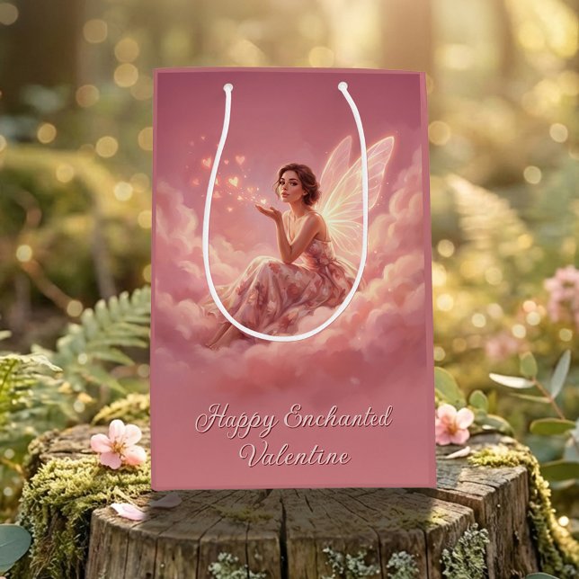 Valentineälva på rosa moln fantasykonst (Skapare uppladdad)