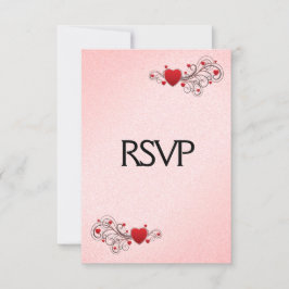 Valentinehjärtan RSVP med menyval OSA Kort