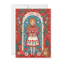 Valentinekort Illustration Av En Tjej