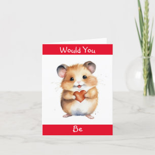 Valentinekort med hamster med hjärta helgkort