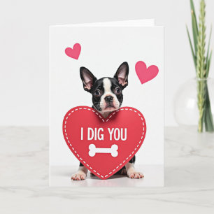 Valentinekort med 'Puppy Love I Dig You' Kort