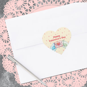 Valentinekuvert  hjärtformat klistermärke