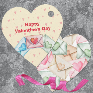 Valentinekuvert och hjärtan gåvor etiketter