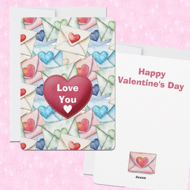 Valentinekuvert och hjärtan julkort (Skapare uppladdad)