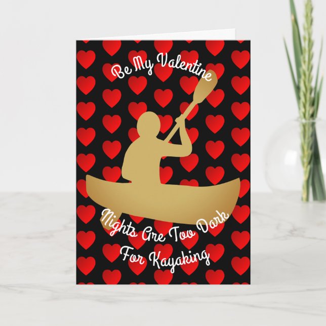 Valentinen är på nätterna för mörk för Kayaking Helgkort (Framsida)