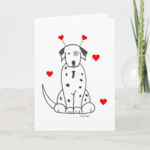 Valentinen gå i ax det Dalmatian kortet Helgkort