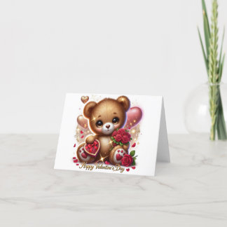 Valentinens Nalle-mappat aviseringskort Meddelande