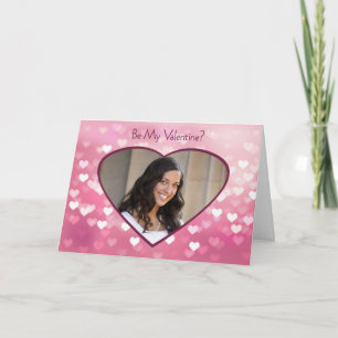 Valentinens Rosa Hearts-fotokort Helgkort