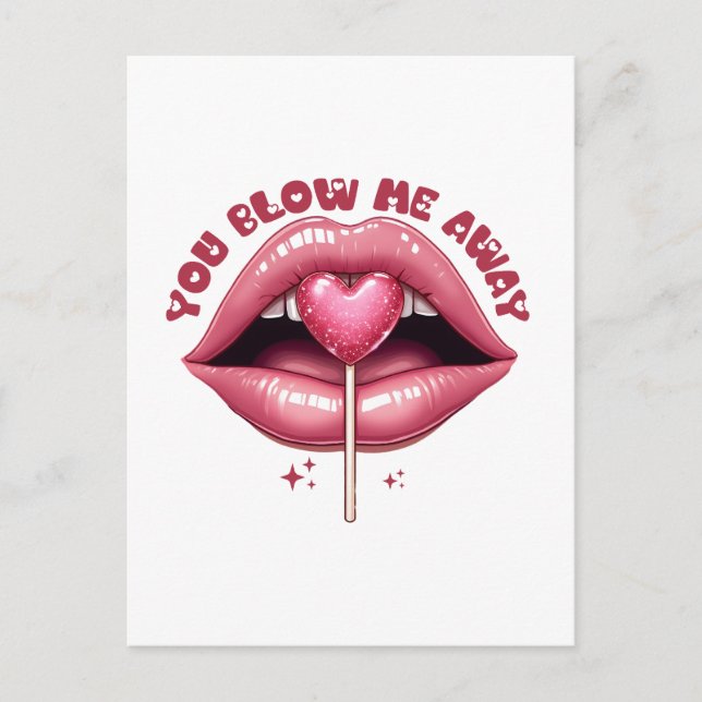 Valentinepresent | Du Blåser Bort Mig Vykort (Framsida)