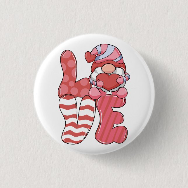 Valentinepresent | KÄRLEK Gnome Knapp (Framsida)