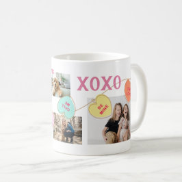 Valentines 4 Fotokollage Kaffemugg