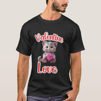 Valentines älskare cat Cat lustig Långärmad T Shir T Shirt