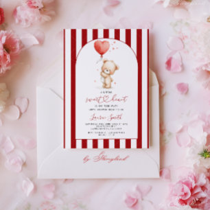 Valentines älskling Teddybjörn Bebis firande Inbjudningar