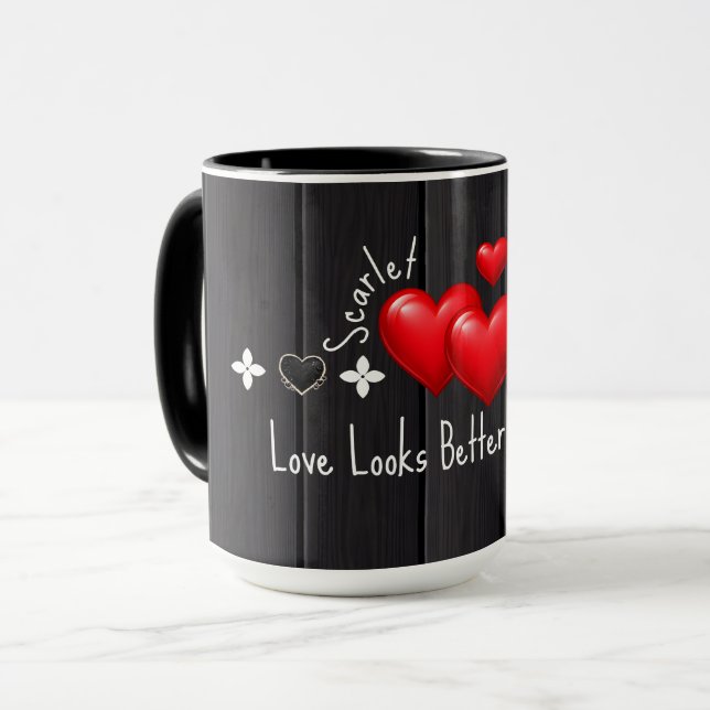 Valentines Anpassade Namn Muggar och Citat kaffemu (Framsida vänster)