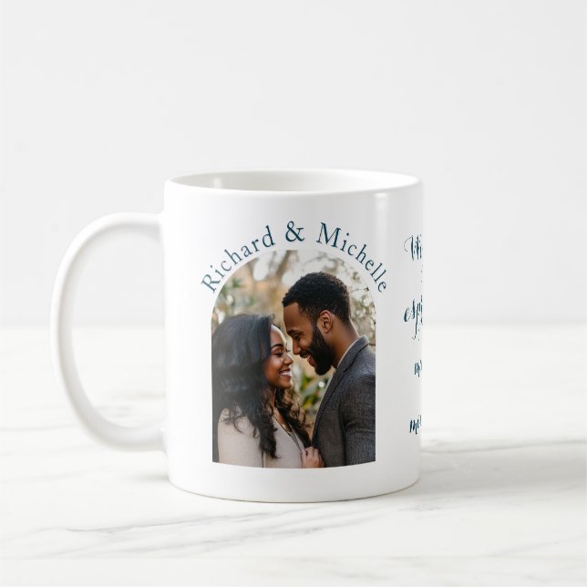 Valentines Anpassningsbar Foto Namn och Kärlek cit Kaffemugg (Vänster)