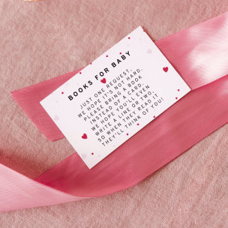 Valentines Baby Shower - Bokar för Baby Tilläggskort