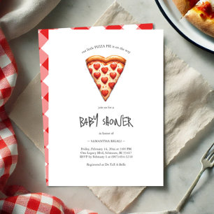 Valentines Baby Shower Pizza Party Inbjudningar