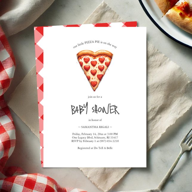 Valentines Baby Shower Pizza Party Inbjudningar (Skapare uppladdad)