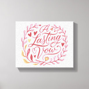 Valentines Bestående Löftes Kärlek Citat Bröllopsl Canvastryck