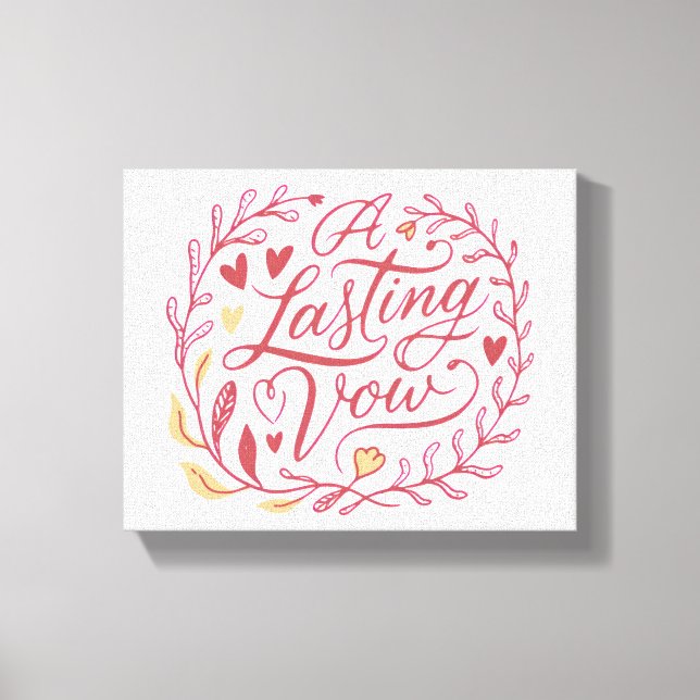 Valentines Bestående Löftes Kärlek Citat Bröllopsl Canvastryck (Framsida)