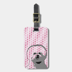 Valentines - Bichon Frise Silhouette Bagagebricka