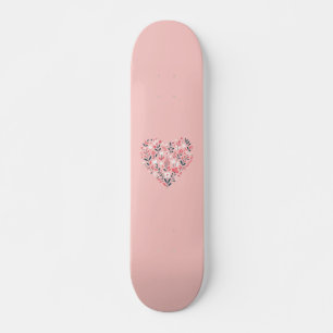 Valentines Blommigt hjärta Mini Skateboard Bräda 18,5 Cm