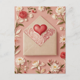 Valentines Bloom Helg Vykort