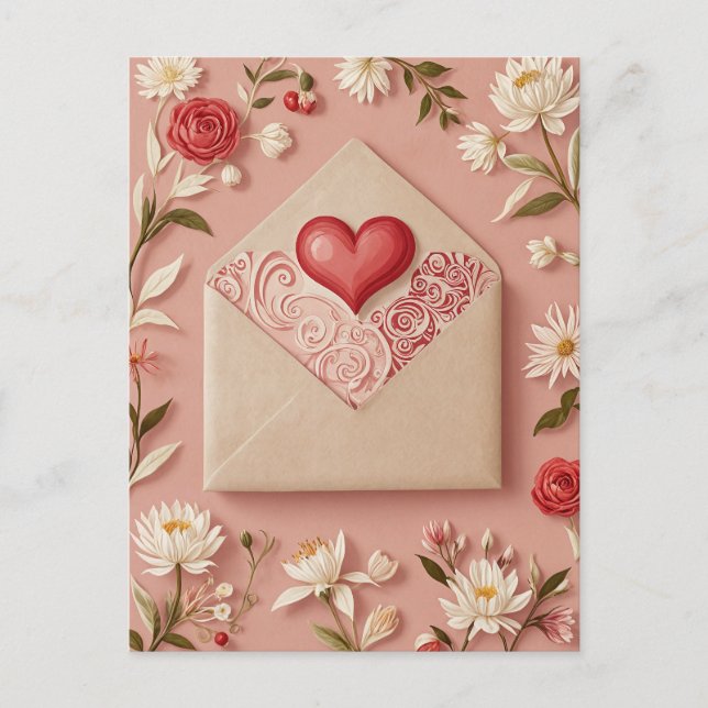 Valentines Bloom Helg Vykort (Framsida)