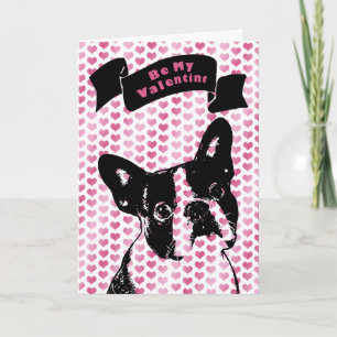 Valentines - Boston TerrierSilhouette Helgkort