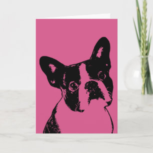 Valentines - Boston TerrierSilhouette Helgkort