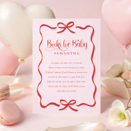 Valentines bow girl baby shower books for baby  tilläggskort