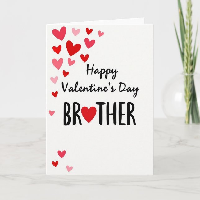 Valentines Bros Heart Mönsterkort Kort (Framsida)
